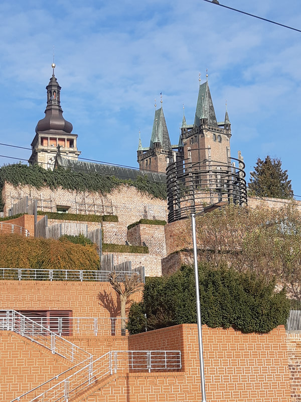 Stunning spires atop defense walls in Hradec Kralove