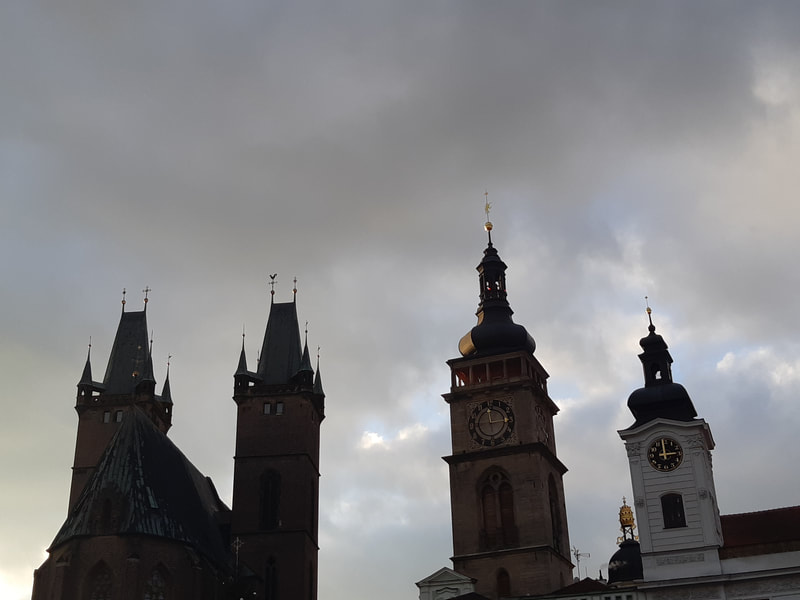 Stunning spires of the White Tower and the Cathedral of the Holy Spirit in Hradec Kralove