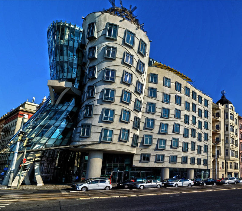 The famous "Dancing House," or Fred and Ginger, photo courtesy of Pixabay.