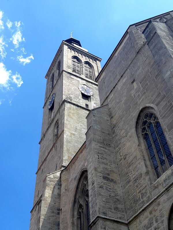 The bell tower of St. James Church