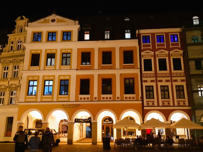 Liberec main square at night