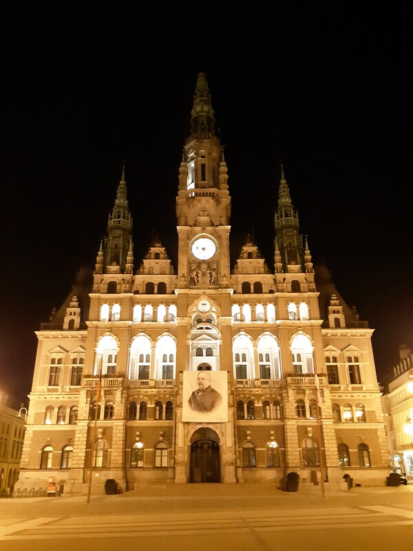 Liberec Town Hall at night