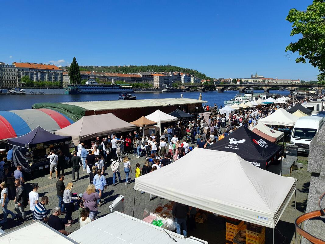 The Náplavka market. Image by author.